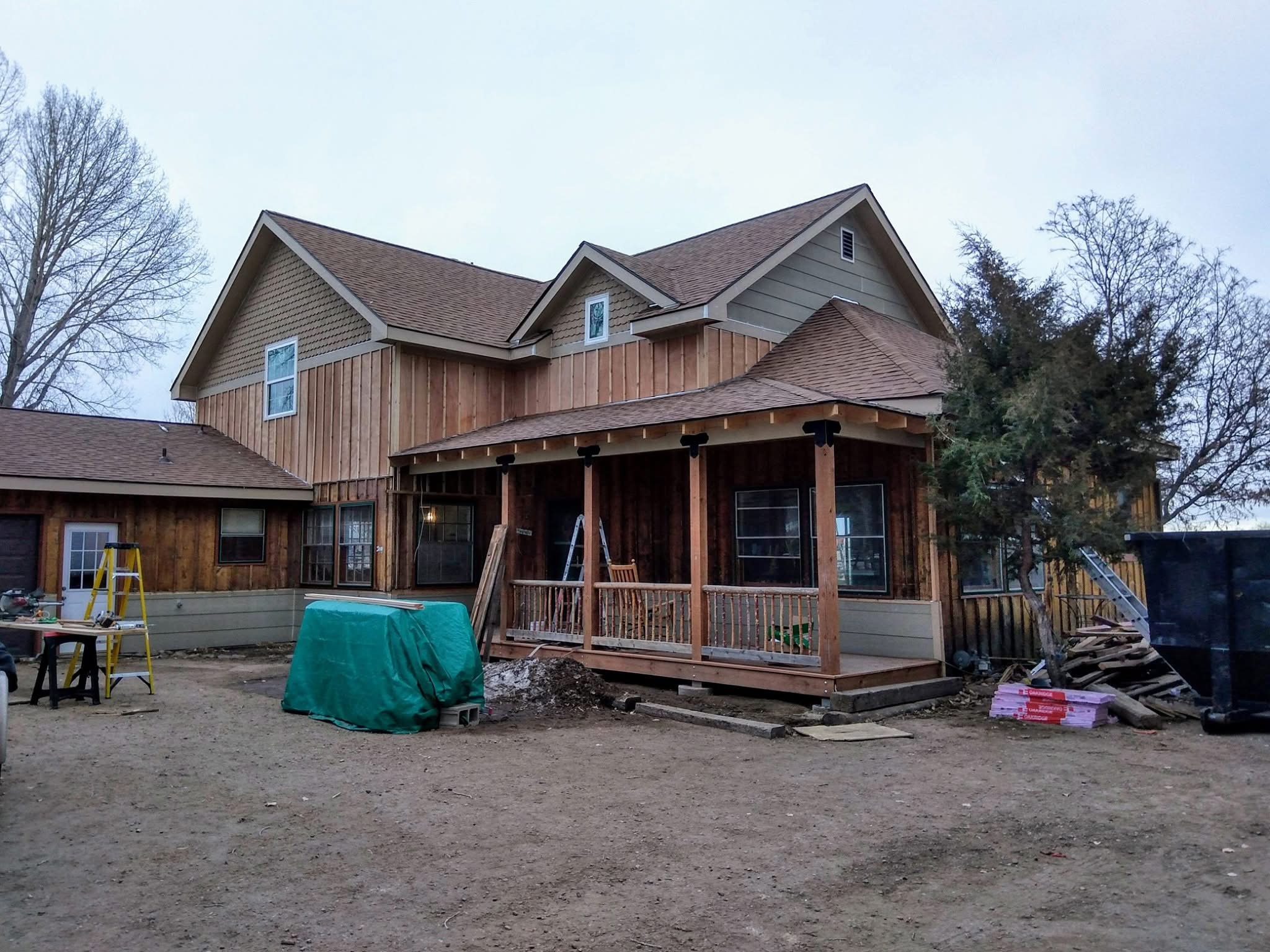 Roof and exterior work on a major home addition