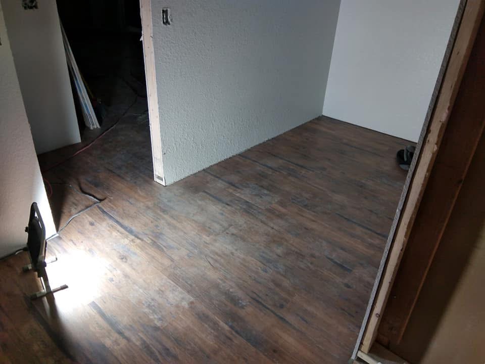 Finished wood-look flooring installation