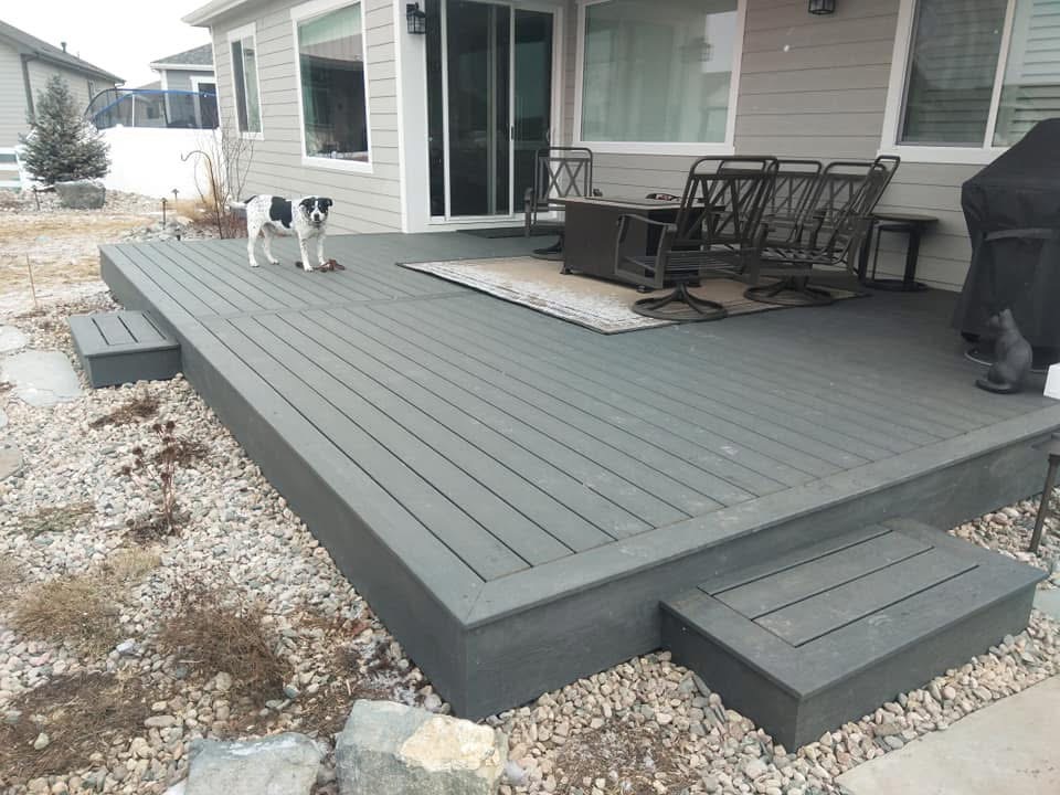 Finished residential backyard deck