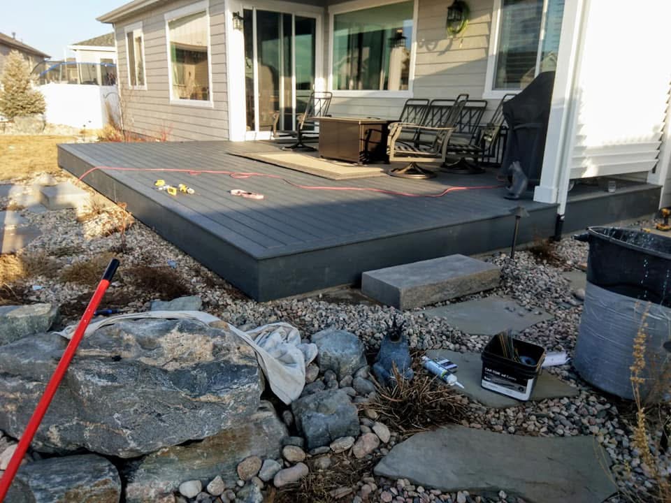 Residential deck remodeling in progress