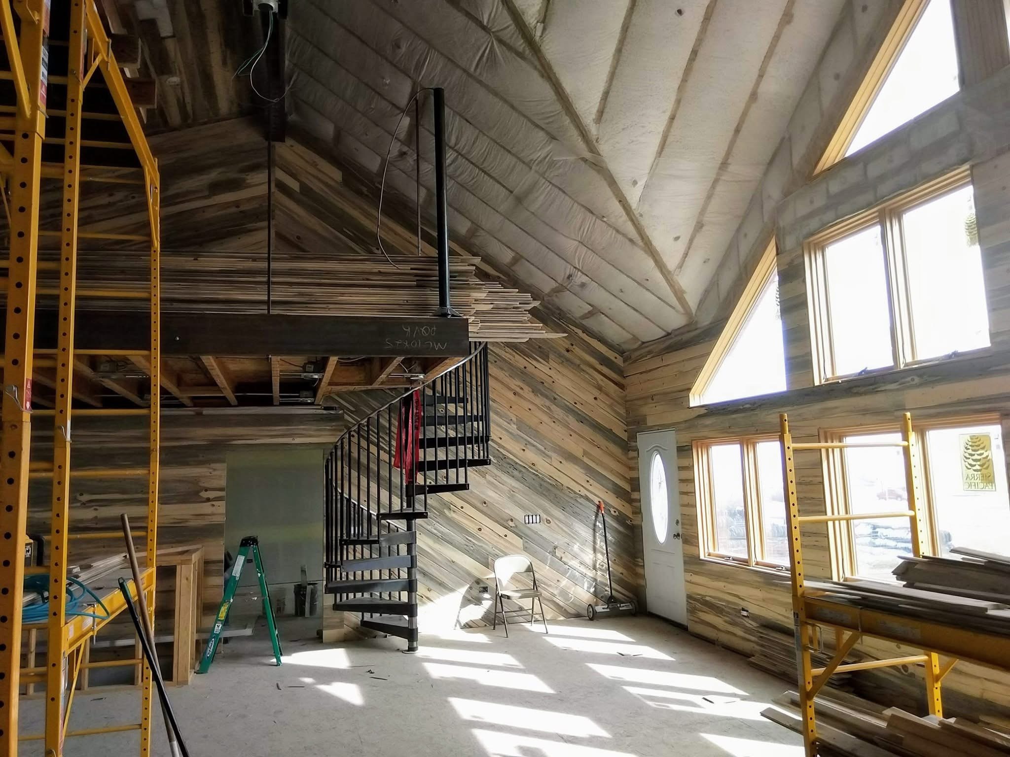 Vaulted interior during custom construction