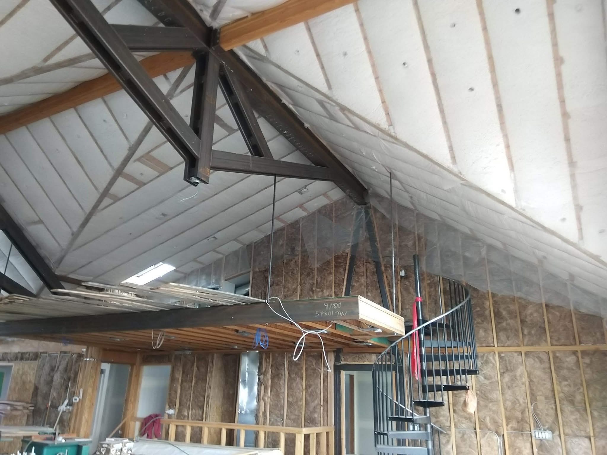 Vaulted interior structural work in progress